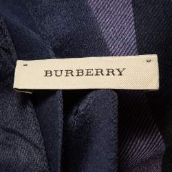 مملوكة مسبقًا Burberry Purple Checked Satin Silk Scarf