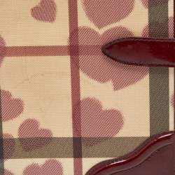Burberry Burgundy Heart Nova Coated Canvas and Patent Leather Agenda Cover