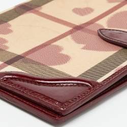 Burberry Burgundy Heart Nova Coated Canvas and Patent Leather Agenda Cover