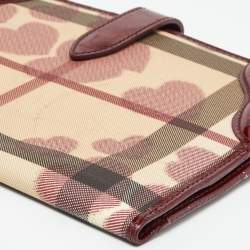 Burberry Burgundy Heart Nova Coated Canvas and Patent Leather Agenda Cover