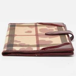 Burberry Burgundy Heart Nova Coated Canvas and Patent Leather Agenda Cover