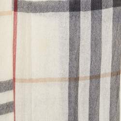 Burberry Cream/Black Checked Wool Stole