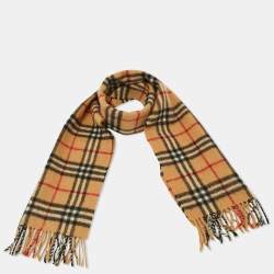 Pre Owned Burberry Vintage Beige Nova Check Wool Stole