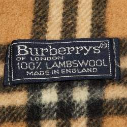 Pre Owned Burberry Vintage Beige Nova Check Wool Stole