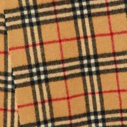 Pre Owned Burberry Vintage Beige Nova Check Wool Stole