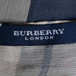 Pre Owned  Burberry Beige Check Print Silk Chiffon Stole 
