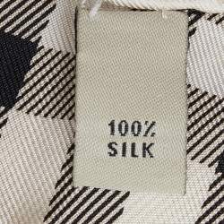 Pre Owned Burberry Beige Checked Silk Square Scarf