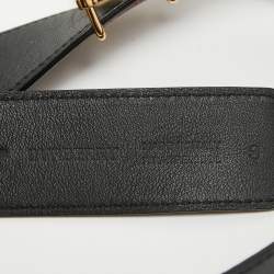 Pre Owned Burberry Black Leather TB Logo Buckle Reversible Belt S