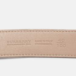 مملوكة مسبقًا Burberry Beige/Black House Check PVC and Leather Buckle Belt 100CM
