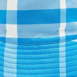 Pre Owned Burberry Cotton Checked Bucket Hat M