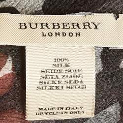 Pre Owned Burberry Multicolor Printed Silk Scarf
