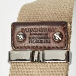 مملوكة مسبقًا Burberry Beige Canvas Eyelet Adjustable Waist Belt 90CM