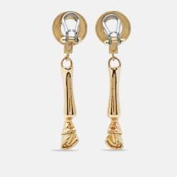 Burberry Two-Tone Horse Hoof Clip On Earrings