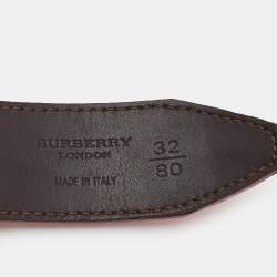Burberry Red Embossed Leather Buckle Belt 80CM