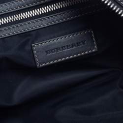 Burberry Black/Beige Vintage Check Nylon and Leather Large Barrel Bag