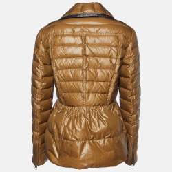 Pre Owned Burberry Brown Down Quilted Zip Up Jacket M
