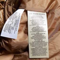 Pre Owned Burberry Brown Down Quilted Zip Up Jacket M