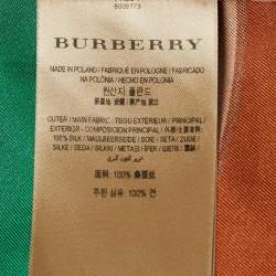 Pre Owned Burberry Multicolor Archive Scarf Print Silk Tie-Neck Shirt S