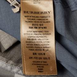 Pre Owned Burberry Blue Novacheck Cotton Belted Short Dress L