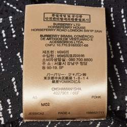 Pre Owned Burberry Black Patterned Silk Flared Midi Dress XS