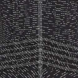 Pre Owned Burberry Black Patterned Silk Flared Midi Dress XS