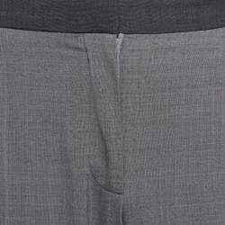 Burberry Grey Contrast Stripe Wool Trousers M
