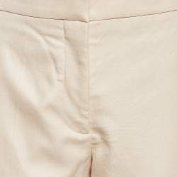 Pre Owned Burberry Beige Wool Blend Trousers S
