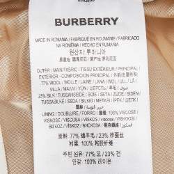 Pre Owned Burberry Beige Wool Blend Trousers S