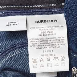 Burberry Blue Denim Skinny Mid-Rise Jeans S Waist 26"