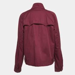 Burberry Brit Burgundy Cotton Zip Front Jacket L