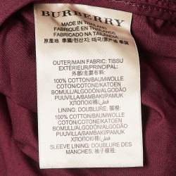 Burberry Brit Burgundy Cotton Zip Front Jacket L