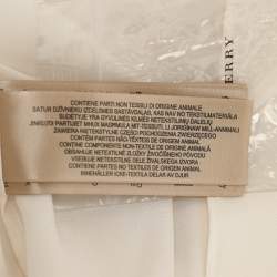 Pre Owned Burberry Cream Silk Neck Tie Long Sleeves Top S