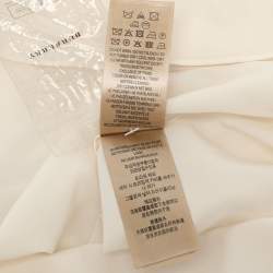 Pre Owned Burberry Cream Silk Neck Tie Long Sleeves Top S