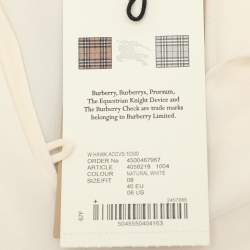 Pre Owned Burberry Cream Silk Neck Tie Long Sleeves Top S