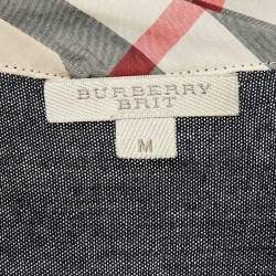 Pre Owned Burberry Black Wool Knit Button Front Cardigan M