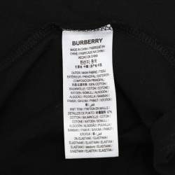 Pre Owned Burberry Black Cotton Logo Print T-Shirt M