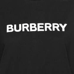 Pre Owned Burberry Black Cotton Logo Print T-Shirt M