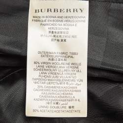 Burberry Black Wool Badge Detail Trench Coat XXS