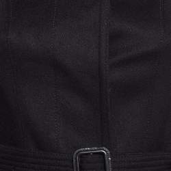 Burberry Black Wool Badge Detail Trench Coat XXS
