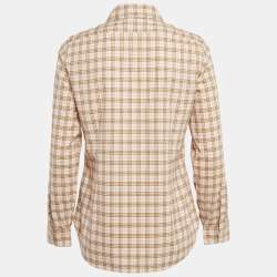 Burberry Pink Checked Cotton Button Front Shirt S