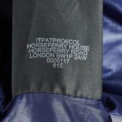 مملوكة مسبقًا Burberry Navy Blue Synthetic Detachable Fox Fur Collar Quilted Jacket S