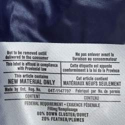 مملوكة مسبقًا Burberry Navy Blue Synthetic Detachable Fox Fur Collar Quilted Jacket S