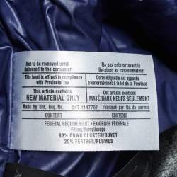 مملوكة مسبقًا Burberry Navy Blue Synthetic Detachable Fox Fur Collar Quilted Jacket S