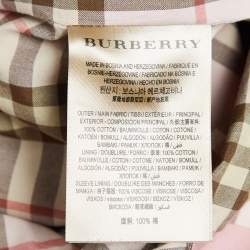 Pre Owned Burberry Pink Gabardine Double Breasted Trench Coat S