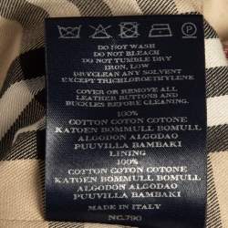 Pre Owned Burberry Black Gabardine Double Breasted Midi Dress S