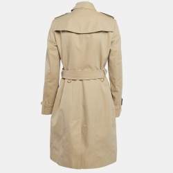 Burberry Beige Cotton Gabardine Double Breasted Trench Coat M