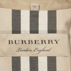 Burberry Beige Cotton Gabardine Double Breasted Trench Coat M