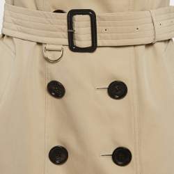 Burberry Beige Cotton Gabardine Double Breasted Trench Coat M