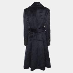 Burberry Prorsum Navy Blue Alpaca Wool Wait Belt Coat M
