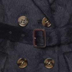 Burberry Prorsum Navy Blue Alpaca Wool Wait Belt Coat M